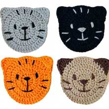 Handgestrickte süße Katzen- & Bären-Untersetzer, Wärmeisolationsmatten