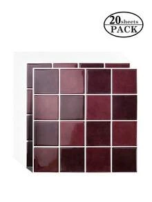 WoStick 1/4/10/20pcs Multi-Color Mosaic Tile, Waterproof Anti-Fouling, Self-Adhesive Backsplash - Easy DIY Installation. Removable Self-Adhesive Wall Tile Stickers, Suitable For Kitchen Bathroom Backsplash, Holiday Decor