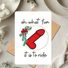 1 felicitare de Crăciun cu plic - felicitare amuzantă de sărbători potrivită pentru prieteni, familie, frați, surori, soție, soț, fiu, fiică - felicitare de Crăciun plină de umor cu tematică jucăușă, material din hârtie