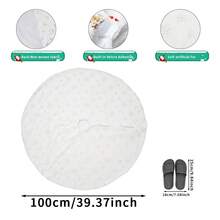 1pc White Faux Fur Christmas Tree Skirt, Soft & Comfortable, Easy To Install, White Tree Skirt For Christmas Tree Decor, Scene Decor, Room Decor, Bedroom Decor, Home Decor, Holiday Party Decor, Christmas Decor, Autumn Decor - Multicolor - View 13