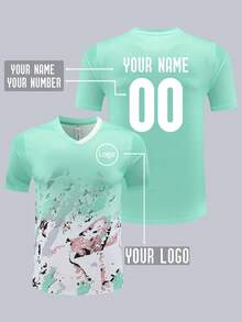 Customized Women's Football Jersey, Professional Printing Of Logo, Name And Number, Quick-Dry Breathable Sports Short Sleeve Suitable For Running, Football Matches And Badminton