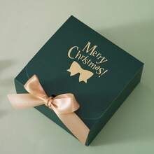 5pcs Merry Christmas Square Candy Gift Box With Bowknot ,Perfect For Christmas Gift Wrapping,European Classic Candy Box,Party Decoration Supplies,High-Grade Cardboard Dessert Candy Gift Box, - Square Flip Box - View 11