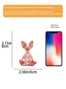 1pc Pink Resin Cat Figurines With Gold Ears, Minimalist Abstract Home Decor Sculptures For Bookshelf, Entryway, Bedroom Or Gift - Graduation, Friendship, Summer Decor