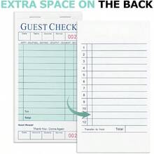 6 Pack Server Books Server Note Pads Guest Check Books For Servers Waitress Notepads For Restaurants 300 Orders Total - 淺綠色12線 - 查看 5