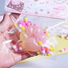 18pcs/Set Squishy Gel Making Kit, DIY Jewelry Making, Soft Silicone Cat Paw Making Kit, Include Transparent 50ml:50ml DIY Silicone AB Resin Glue, Cat Paw Silicone Mold, Flocking, Pigment, Tool, 1:1 By Volume Ideal For DIY