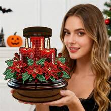 SNA 2025 Stil nou frumos model floare DIY Diamond pictura lumânare suport ornamente desktop ceai lumină lumânare suport 5D DIY diamant artă mini lumânare suport DIY meșteșuguri Diamond art pictură