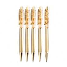 1/5/10/20 Pcs Customized Gold Foil Ballpoint Pen, Fashionable Gold Signature Pen, Personalized Engraved Logo, Gold Customized, Personalized, Unique, Customized Personalized Wedding Gift, Personalized Name Pen, Personalized Pen, Ideal Gift Customized For Women/Men, Gift For Her, Boyfriend, Girlfriend, Family, Friends, Youths, Students, Employees, Clients, Father's Day, Graduation, Wedding, School Supplies, Desert Fall Cozy, Office Decor,New Job, Office Supplies