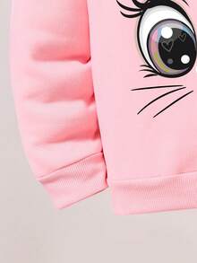 Toddler Cartoon Print Warm Hoodie And Sweatpants Set