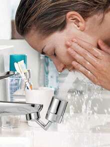 360° Swivel Faucet Aerator, Dual Function Dual Stream Faucet Sprayer Head, Sink Faucet Attachment For Face Washing, Gargling And Eye Wash Station (55/64" Internal Thread, Adapter Included) Kitchen Items Kitchen Accessories Kitchen Kitchen Tools - Multicolor - View 2