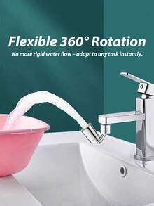 360° Swivel Faucet Aerator, Dual Function Dual Stream Faucet Sprayer Head, Sink Faucet Attachment For Face Washing, Gargling And Eye Wash Station (55/64" Internal Thread, Adapter Included) Kitchen Items Kitchen Accessories Kitchen Kitchen Tools - Multicolor - View 5