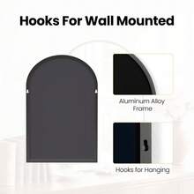 OLIXIS 20"X30" Arched Gold Bathroom Mirrors For Wall, Bathroom Mirrors For Over Sink, Metal Framed With HD Shatter-Proof Glass For Entryway, Living Room, Bedroom - màu đen - Xem 6