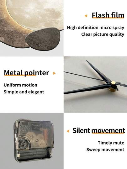 1pc 12inch/16inch Retro Artistic Creative ation Wand Clock, Super Quiet Quartz Movement, No Ticking Sound, Room ation, Home Living Bedroom view 4