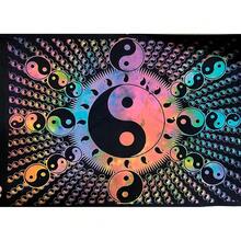 ICC Small Color Yin Yang Poster Tapestry Decoration Wall Decor Hanging Art Gift Tapestry  Wall Hanging Hippie Hippy Dorm Decor Bohemian College Dorm (Black)-420 - FLack - View 1