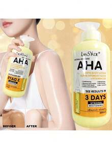 500ml AHA 身體乳液，保濕滋養，不油膩，幫助肌膚變得光滑、柔軟且不乾燥，滋養肌膚，提亮膚色，均勻膚色，減少暗沉，質地輕盈，易於吸收，適合日常使用 - 彩色 - 查看 2