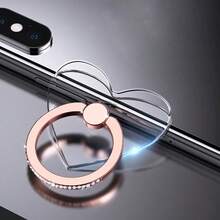 1pc Rose Gold Transparent Rhinestone Phone Ring Holder, Creative Slouchy Bracket For Watching Videos - Multicolor - View 14