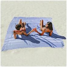 Giant Huge Thin Boho Throw Blanket Turkish Beach Blanket Towel Jumbo Extra Large XL XXL Big Oversized Outdoor Picnic Accessories Travel Essentials For Family Camping Gears Must Haves Yard Mat Navy - 更薄的藍色172x72英寸 - 查看 1