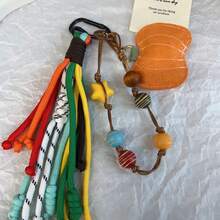 Pandantiv colorat de toamnă timpurie în stil coreean, frânghie de nailon cu mărgele de ulei și ceară retro, breloc de culoare contrastantă