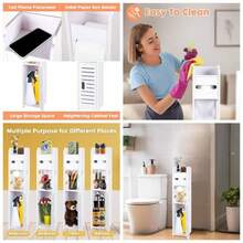 Armario para Papel higinico, Armario pequeo para bao con Puertas y estantes, Armario Delgado para bao Espacios pequeos Esquina Suelo 2450W - 2448W-NUEVO - Ver 1