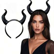 Vintage Solid Color Nonwoven Fabric Ram Horns Devil Horns Headband, Halloween Costume Prop, Role Play, Masquerade