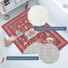 Christmas Indoor Carpet, Super Soft Bathroom Mat, Non-Slip, Absorbent, Green Bathroom Carpet, Christmas Reindeer, Christmas Bathroom Bedroom Decor, Christmas Holiday Doormat - Christmas Indoor Home Decor, Christmas Gifts, Christmas Home Decorations, Non-Slip Carpet Doormat, Small Bathroom Rug - Super Absorbent, Non-Slip, Machine Washable Kitchen Rug - Multicolor - View 11