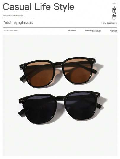 2 szt. damskie akrylowe okulary w kwadratowej oprawie, modne czarne, jesienne minimalistyczne przyciemniane soczewki, wysokiej jakości okulary odpowiednie na świąteczne wyjścia i codzienne stylizacje z