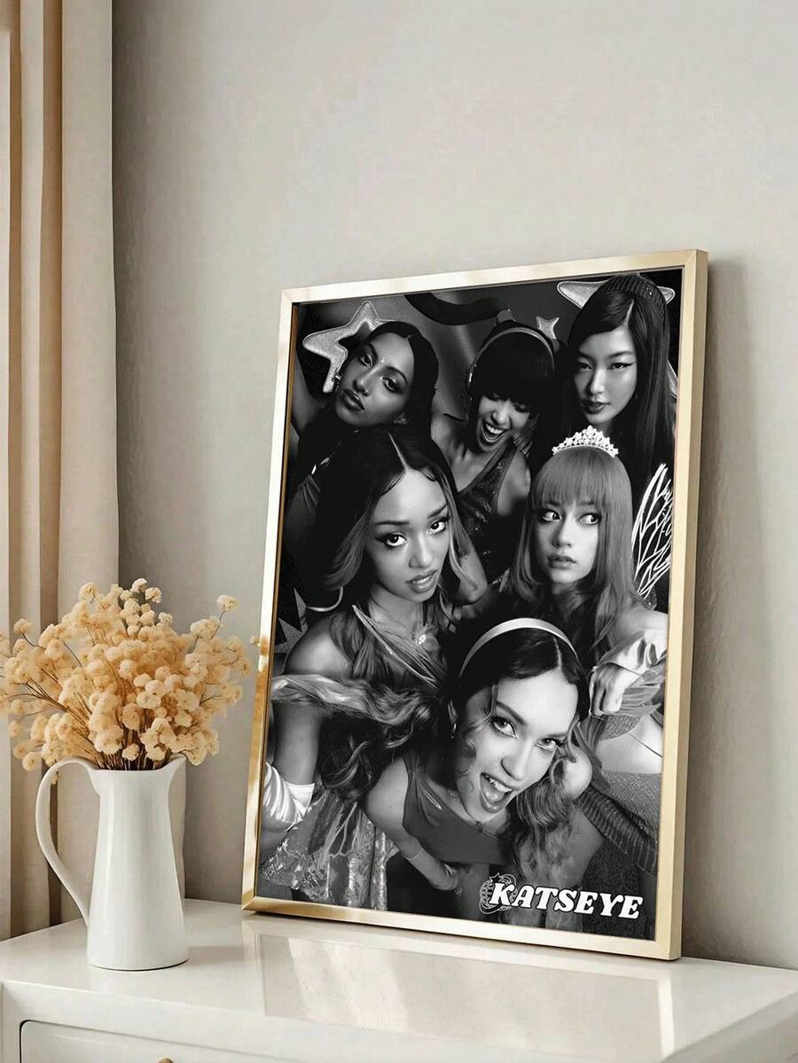 1 件 Katseye 海报_Kpop Katseye 墙壁艺术印刷品_粉丝启发的 Katseye 装饰_独特的 Kpop 乐队海报，时尚墙壁装饰 - 彩色 - 查看 1