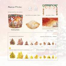 Pachet Creatives 25 de coli/pungă, seria Starlight Christmas Island, autocolante de colaj cu peisaje rafinate în stil Crăciun, rechizite pentru scrapbooking, accesorii pentru caiete, rame foto decorative, huse pentru computer și telefon, pahare cu apă, reviste vechi, penare, autocolante decorative pentru birou, autocolante pentru sezonul de întoarcere la școală, rechizite școlare - Multicolor - Vizualizare 15