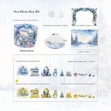 Pachet Creatives 25 de coli/pungă, seria Starlight Christmas Island, autocolante de colaj cu peisaje rafinate în stil Crăciun, rechizite pentru scrapbooking, accesorii pentru caiete, rame foto decorative, huse pentru computer și telefon, pahare cu apă, reviste vechi, penare, autocolante decorative pentru birou, autocolante pentru sezonul de întoarcere la școală, rechizite școlare - Multicolor - Vizualizare 13