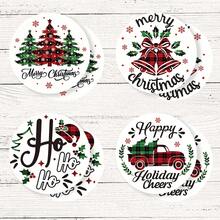 4/8 miếng lót ly chủ đề Giáng sinh, miếng lót ly thấm hút họa tiết Giáng sinh dùng cho cà phê, nhà bếp, bàn, phòng, trang trí quầy bar, quà tặng ngày lễ - Nhiều màu - Xem 15