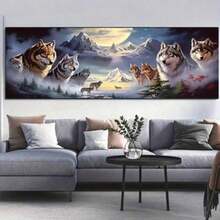 超大 5D 钻石画套装，狼钻石画，全人造钻石艺术刺绣十字绣画，钻石画艺术工艺品，用于墙面装饰惊喜礼物 - 彩色 - 查看 3