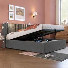 Bed Bases & Foundations - Grey + Velvet + 160cm*200cm - View 9