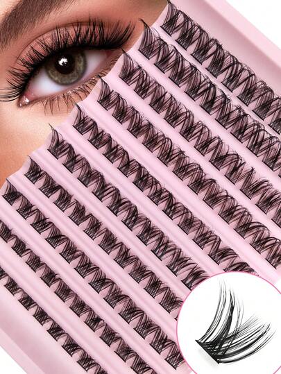 120 kępek rzęs w kształcie litery C, pojedyncze kępki rzęs, przedłużanie rzęs DIY, skrzyżowane, delikatne, codzienne, cienkie paski, naturalne sztuczne rzęsy, kępki rzęs, pojedyncze rzęsy, rzęsy, sztuczne rzęsy