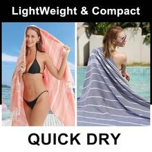 Giant Huge Thin Boho Throw Blanket Turkish Beach Blanket Towel Jumbo Extra Large XL XXL Big Oversized Outdoor Picnic Accessories Airplane Travel Essentials Camping Gears Must Haves Yard Yoga Mat Aqua - ThinnerGrey172x36英寸 - 查看 4