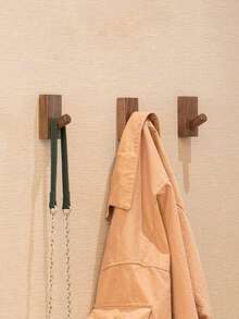 1/2/4/6 pièces Crochet de manteau simple et unicolore en bois naturel, crochet de manteau mural en noyer, crochet décoratif pour porte pour la buanderie, la boutique, le café-bar