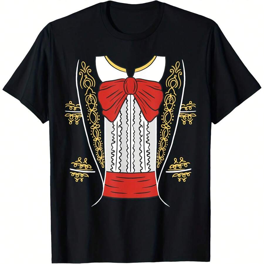 DIY Halloween Mexican Mariachi  Adults Traditional T-Shirt  Women'S T-Shirt Gift T-Shirt  Sports ,Comfortable home wear, Casual fashion,Sizes S - 5XL Black