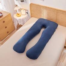 Pregnancy & Nursing Pillows - Crystal Velvet Dark Gray and Sky Blue - View 10