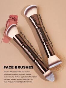 MAANGE 11件/16件套专业双头铝制面部化妆刷套装，包含散粉刷、腮红刷、遮瑕刷、高光刷、晕染刷、粉底刷、轮廓刷、晕染刷、眼影刷、眼线刷、眉刷、睫毛刷，轻松打造精致妆容，多功能超柔软化妆刷套装 - 咖啡棕 - 查看 11