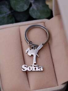 1pc Customized Martial Arts Keychain - Personalized Name/Letter, Elegant & Durable, Suitable For Taekwondo, Kung Fu, Karate Practitioners - Ideal Birthday, Graduation, Independence Day Gift, Martial Arts Enthusiast Accessory, High-Quality Craftsmanship,Christmas Gift Supplies - One Size - View 2