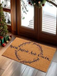 1pc Funny Phrase "Friends, Come In" Welcome Doormat, Small Rug Suitable For Holiday Decor, Daily Decor, Room Decor, Living Room, Bedroom, Kitchen, Office, Vintage Farmhouse Indoor/Outdoor Entrance Mat, Autumn/Winter Porch Mat - Multicolor - View 5
