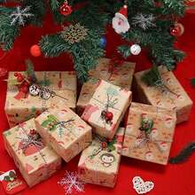 2 Rollen Weihnachtsmann Geschenkpapier, Kraftpapier Geschenkpapierrollen, Feiertags-Geschenk, Party Dekoration, ideal für Winter, Weihnachtsdekoration, Geschenkpapier