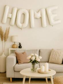 4pcs 16/40-Inch HOME Letter Balloon Set, HOME Letter Balloon Decoration For Housewarming Party, Retirement Party, Theme Party Decoration, HOME Balloons Background Decoration For Party, Cream White Aluminum Film Banner Letter Sign, Aluminum Film Balloon Indoor And Outdoor Decoration, Home Balloon Banner For Celebration Housewarming , No Electricity Required, Christmas Halloween New Year