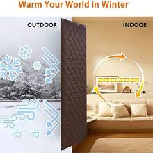 1 pezzo Tenda isolante termica per porta, copertura per veranda invernale, antivento e calda, protezione dal freddo e dal calore, in tessuto Oxford, fibra di cotone spessa, tappeto divisorio per porta singola, adatto per inverno freddo, soggiorno, garage, camera da letto, grigio, marrone, 90*210CM, 100*210CM