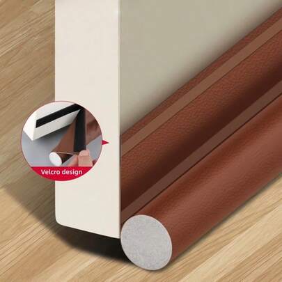 1pcs Heavy Duty Door Draft Blocker With Adhesive - Adjustable Under Door Seal Strip For All-Season Insulation, Noise Reduction , Weatherproof Gap Guard For Interior/Exterior Doors (Gray/Brown/Black), Flexible Installation | Durable Sealing Strip.    Single-Sided Door Bottom Seal Strip Wear-Resistant Seam Tape Soundproof Windproof Dustproof Insect Magic Adhesive Sealing Strip