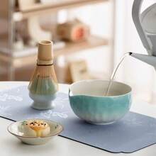 Ensemble traditionnel japonais Matcha, outils de couleur dégradée Matcha : bol à thé en céramique, support, fouet, cuillère et tamis à Matcha - parfait pour les cérémonies authentiques de Matcha