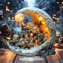 حامل عرض أكريليك بتصميم قمر بوهيمي - مناسب لديكور المنزل والمكتب، هدية عيد الميلاد المثالية