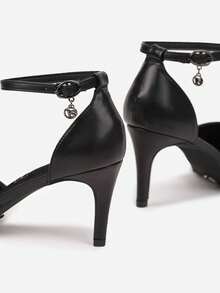Vices Heels With Leather Insole And Ankle Strap - Black and White - View 6