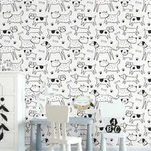 1 pedaço de papel de parede fofo de cachorro para rasgar e colar, decoração de parede autoadesiva de cachorro de 17,7 x 118 polegadas, papel de contato de vinil à prova d'água, adequado para armários de cozinha e fundos de berçário, quartos, banheiros e salas