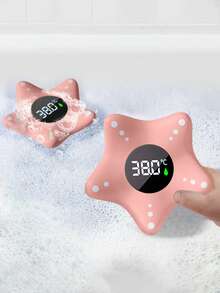 1个婴儿洗澡温度计，自动开关漂浮玩具，水温安全警报，华氏度和摄氏度双显示，适合儿童宝宝生日圣诞节礼物 - 海星 - 查看 1