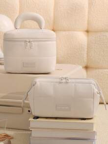 1 件装韩版格子化妆包旅行大号女士化妆包手提包化妆旅行洗漱包必备礼品收纳包拉链配件美甲包、房间装饰、包包、化妆包、梳妆台、旅行、化妆包、旅行必备化妆包化妆袋洗漱包洗漱包邮轮必备度假必备男女通用