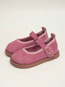 2025 Four Seasons Must-Have Girls' Flat Shoes: Pink Edge With Bow, Soft Suede, Comfortable Without Rubbing Feet, For Easy Wearing, Round Toe, Sweet And Ladylike Style Children's Flat Shoes, Daily Dress And School Commuting Style! - Hồng - Xem 1